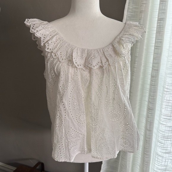 Sezane 100% cotton flutter sleeve blouse - Picture 4 of 9